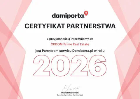 Domiporta.pl – Certyfikat Partnerstwa 2026 – CKDOM Prime