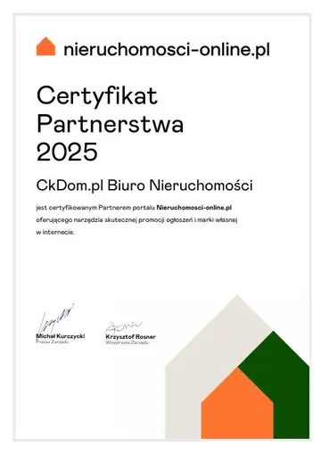 Nieruchomosci-online.pl – Certyfikowany Partner 2025 – CKDOM Prime