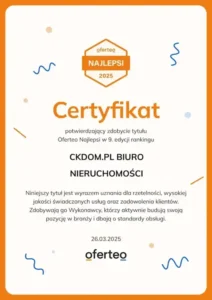 Oferteo Najlepsi 2025 – wyróżnienie dla CKDOM Prime Real Estate